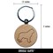 St Bernard Saint Dog Outline Engraved Wood Round Keychain Tag Charm